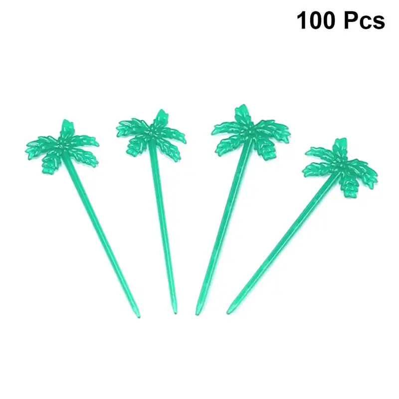 100 pcs Торт топпера, пластиковая Пальма дерево декор кекса для вечеринок и свадебных церемоний