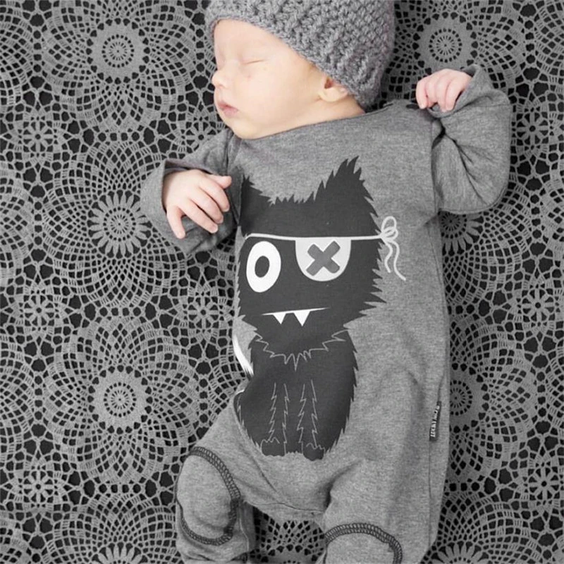 

LILIGIRL Cotton Baby Girls Boys Clothes Autumn Cartoon Long Sleeve Thick Rompers Newborn Jumpsuit Infant Rompers Clothing