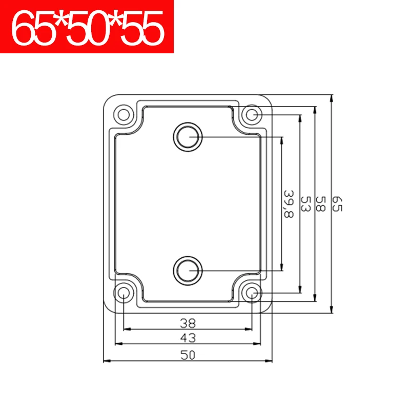 65x50x55mm ABS пластиковый водонепроницаемый ящик для мониторинга мощности IP67 наружная водонепроницаемая распределительная коробка Наружная непромокаемая уплотнительная кнопочная коробка - Цвет: 65x50x55mm