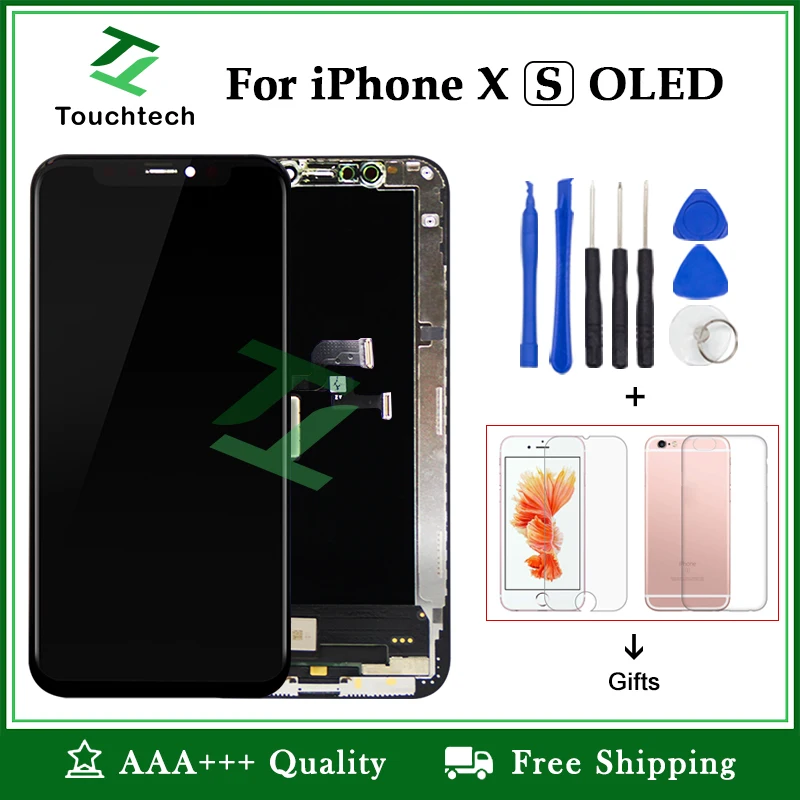 Для iPhone XS LCD 3D сенсорный экран без битых пикселей 5 8 дюйма черная OLED панель в сборе