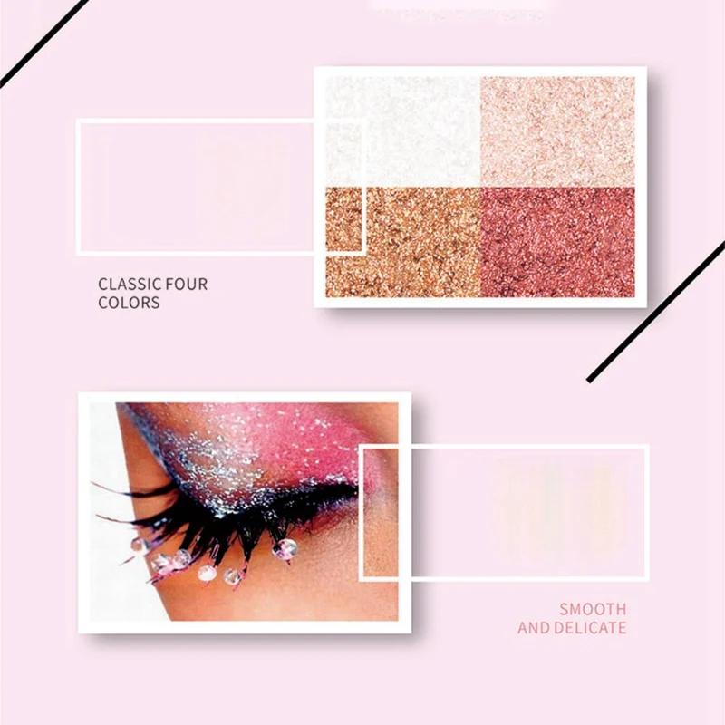 Ins Super Fire 4-color Eyeshadow Palette Shimmer пигментированная палитра для макияжа*. w