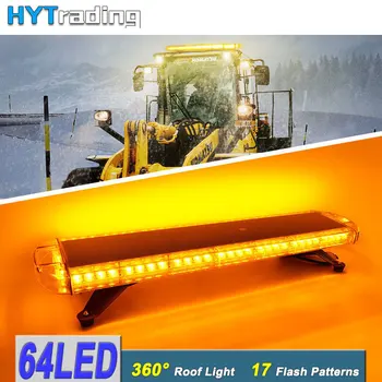 

64 LED Car Warning Lights Emergency Recovery Beacon Wrecker Flashing Strobe Police Light Bar 12V/24V Yellow/Red/Blue/white