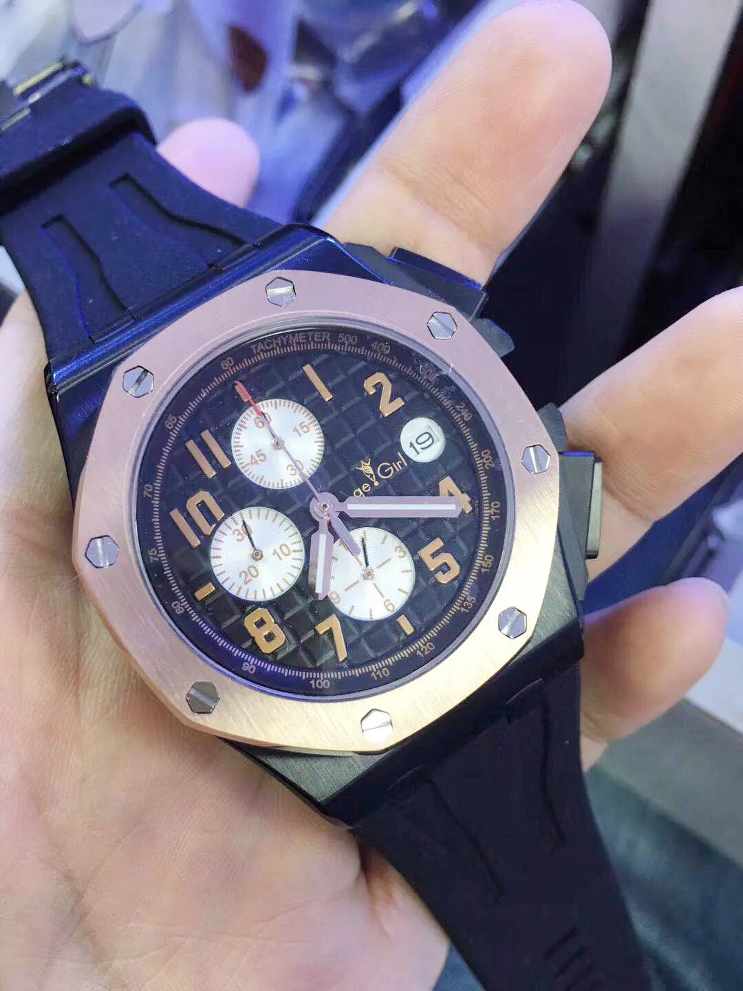 

Luxury Brand New Men Watch Chronograph Stopwatch Sapphire Stainless Steel Rose Gold Black Rubber Luminous Limited Sport Watches