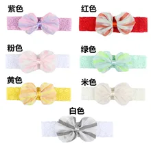 Европа и Америка,, шифоновая лента для волос с маленьким бантом, эластичная лента для волос, детская лента для волос