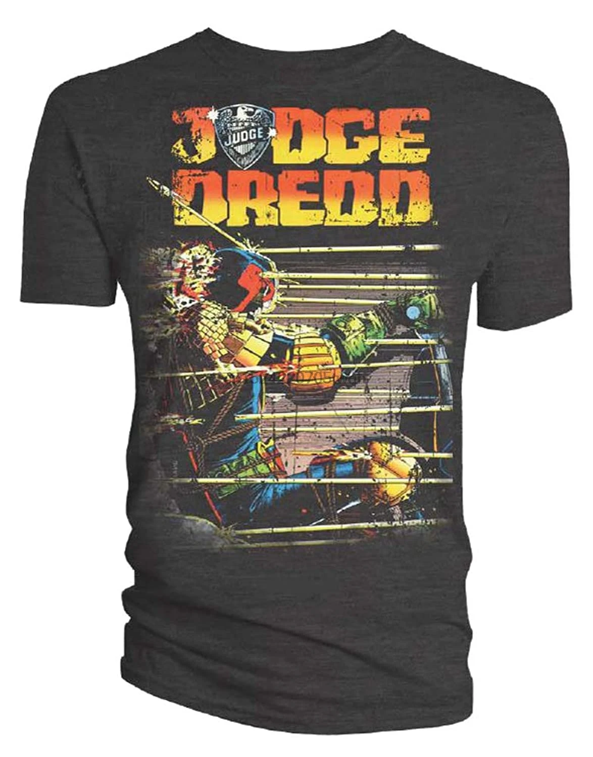 Мужская футболка 2000AD судья Dredd Gunfire Bolland |