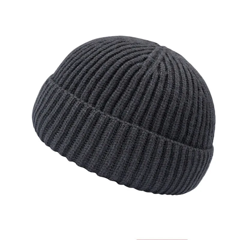 Унисекс Skullcap Beanie зимняя вязанная теплая шапка повседневная короткая широкая хип-хоп шапка для взрослых мужчин и женщин шерстяные вязаные Осенние эластичные крышки - Цвет: 6