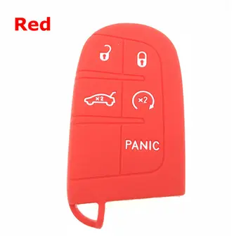 

5-Buttons Silicone Key Fob Shell Cover Case For Jeep Chrysler Dodge Charger Car Holder Shell Remote Cover Car-Styling Keychain