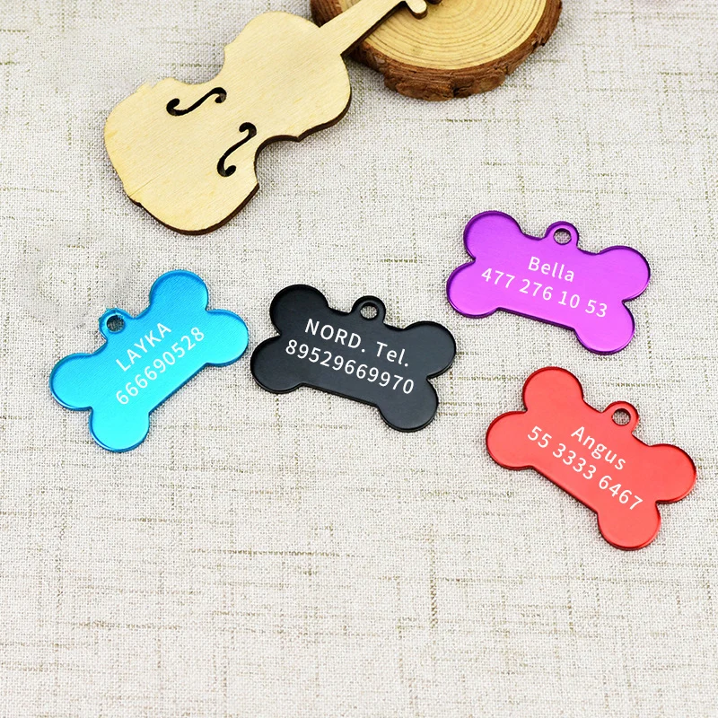 Pet ID Tags Dog Collar Tags Pet ID Medal Pendant Personalized Laser Engraving Metal Pet Name Tag Anti-lost Customized Dog Cat ID Collar Puppy Nameplate Tag Pendant Supplies