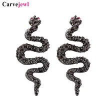 Carvejewl корейский холодный дизайн большая змея серьги гвоздики для женщин ювелирные изделия Уникальный Модный гематит покрытие религиозные Винтажные серьги