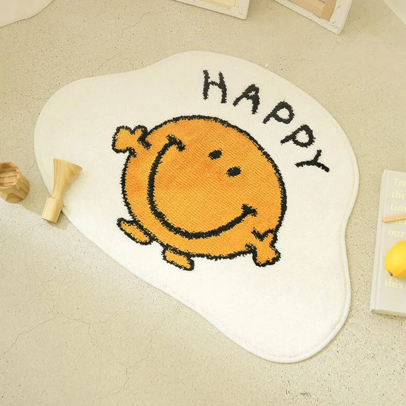 

Popular four seasons general yellow cartoon smiley face thickened household water absorbent anti slip carpet.bathroom mat