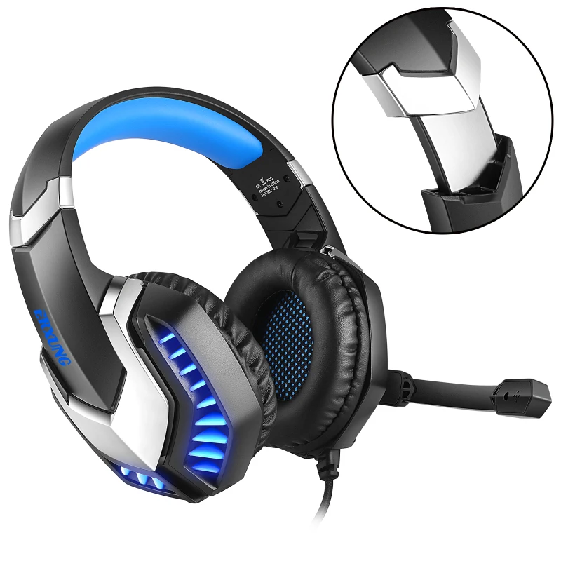J30 Noise Cancelling Earphone With Hd Mic Foldable 2M Wired Stereo Bass Gaming Headset USB Colorful Glow LED Light Headphones