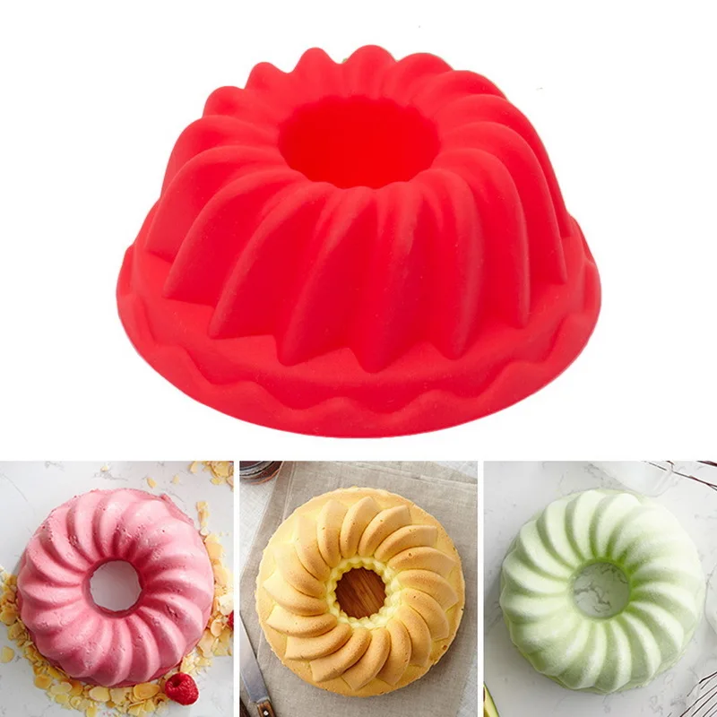

New de Silicone Cake stand mold Spiral Shape Bakeware Baking Tools 3D Bread Pastry Mould Pan DIY Birthday Wedding Party kitchen