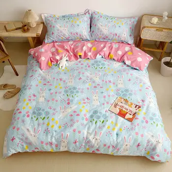

Papa&Mima Cotton Bedding Set Cartoon Bed Linen (flat Sheet Pillowcase Duvet Cover) Single Double Size