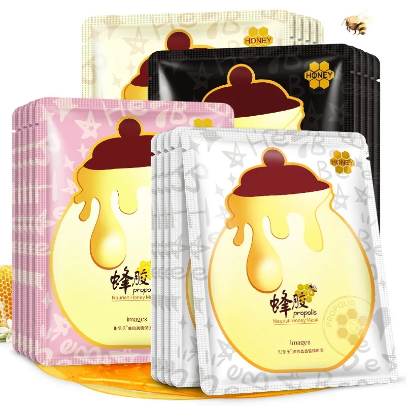 

10Pcs IMAGES Nourish Honey Facial Mask Moisturizing Face MaskS Oil Control Ance Treatment Hydrating Wrapped Mask Skin Care
