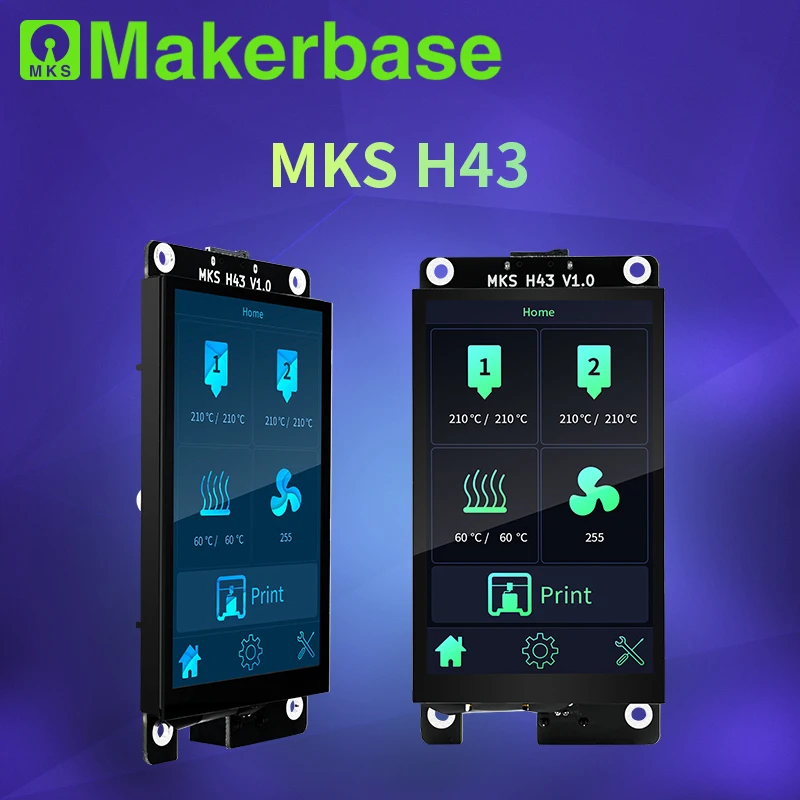 Makerbase MKS H43 V1.0 smart display controller 3d printer parts 4.3 inch IPS LCD 800*480 HD capacity touch screen for Marlin2.x |
