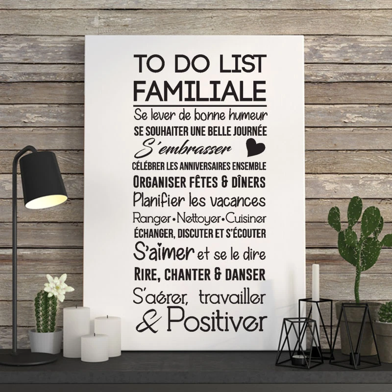 Sticker Citation To Do List Familiale Vinyl Wall Art Decor Mural Decal Living Room Home Decor Poster French House Decoration Wall Stickers Aliexpress