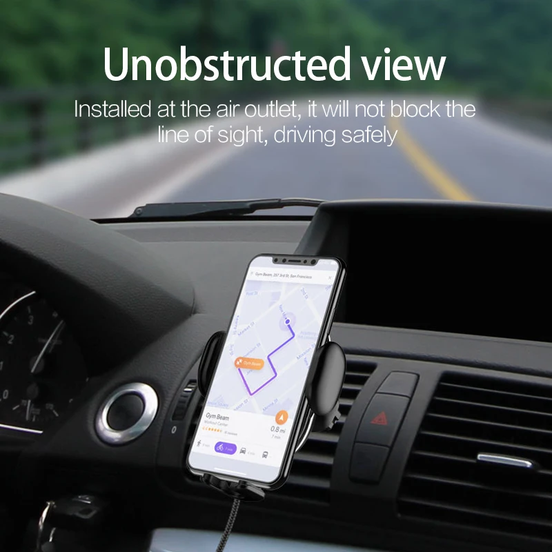 Qi Car Fast Wireless Charger Automatic Clamping for IPhone Xs Max Xr X 8 Samsung S10 9 8 7 Smart Charging Phone Station