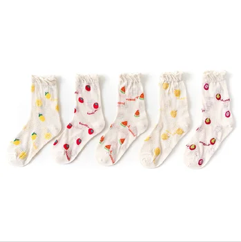 

Spring and summer new fishnet socks glass silk day tide socks women fungus summer tube leg transparent fruit socks