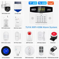 Fuers – système d'alarme de sécurité domestique intelligent Tuya, wi fi, GSM, écran couleur LCD, capteur de mouvement, DIY 