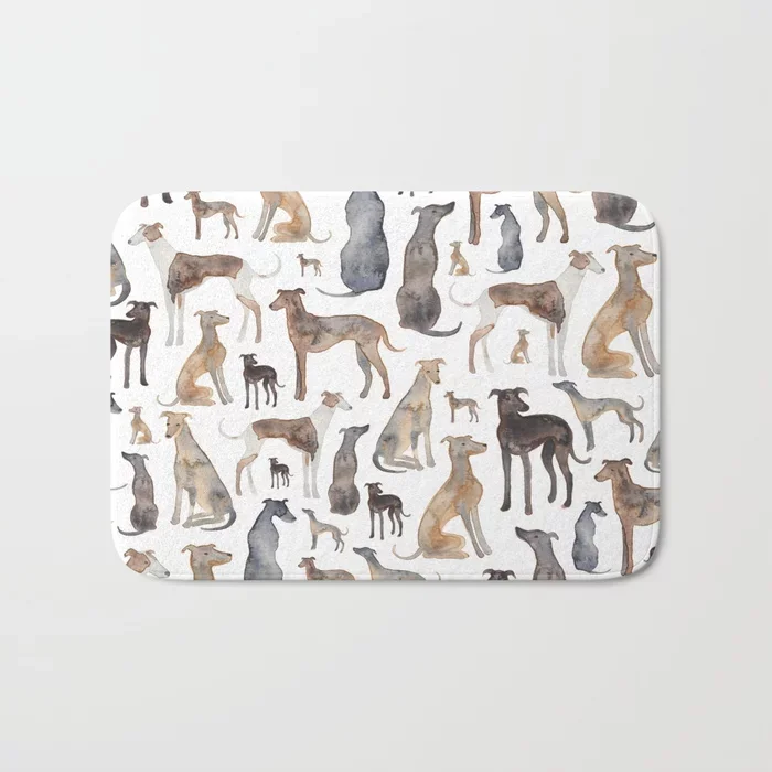 Новые забавные коврики моющиеся Greyhounds и Whippets для ванной ног домашний декор