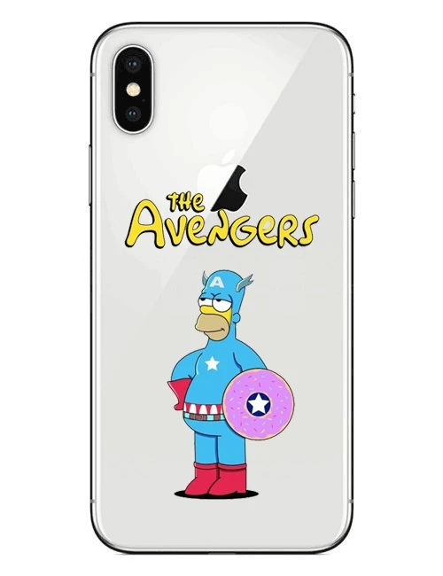 Чехол с мультяшными симпсонами для iPhone 7 8 Plus 6 6S чехол телефона рисунком X XS MAX XR 5
