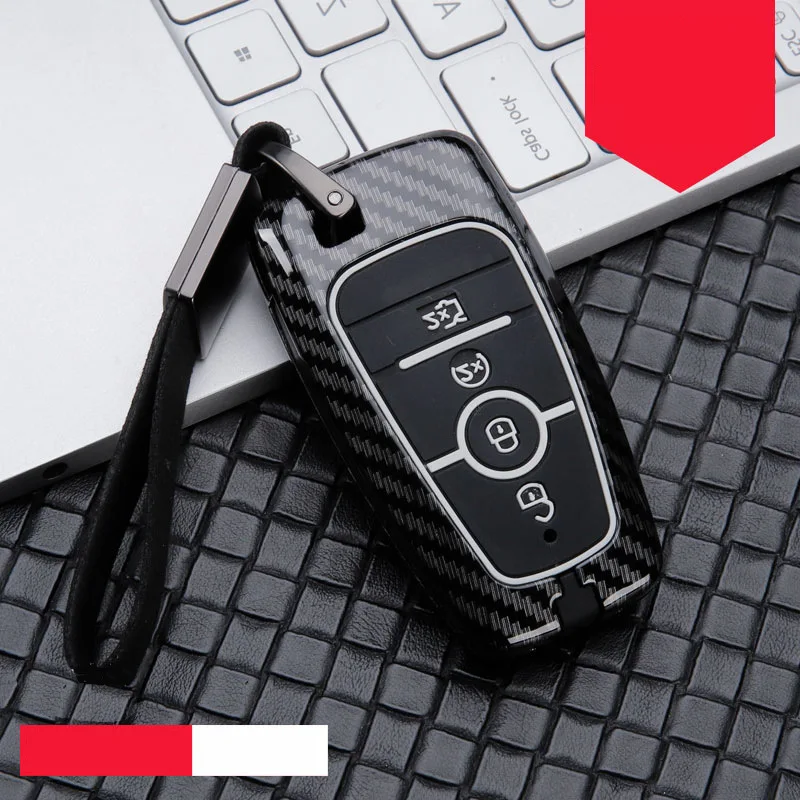 

Zinc Alloy silicone Car Key Case Cover Ford Fusion Mustang Explorer F-150 F-250 F-350 2017 2018 Smart Remote Shell Keychain