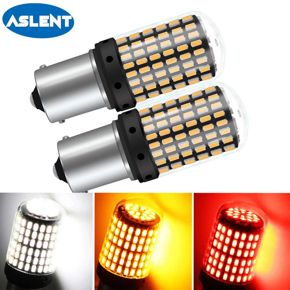 1 шт. 1156 BA15S P21W светодиодный T20 7440 W21W W21/5 Вт 1157 BAY15D лампы 144smd CanBus BAU15S PY21W для поворотов