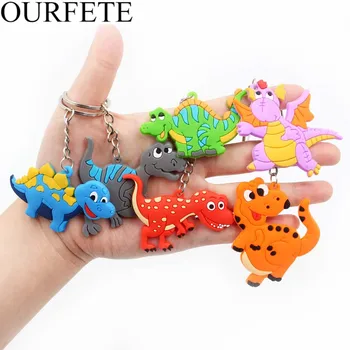 

6Pcs/set Creative Cartoon Dinosaur keychain Dinosaur theme Party Favor Pendant Key ring Happy Birthday Party Decor Kids Gifts