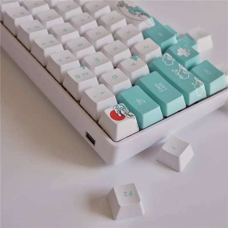 Клавиатура Keycap G6DC с морским кораллом пропускная панель PBT пять Сторон красящая