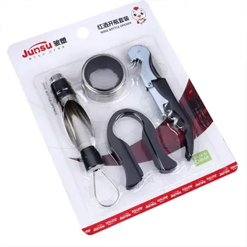 

5Pcs/Set Wine Bottle Opener Corkscrew Foil Cutter Set Bottle Opener for Red Wine Kitchen Tool Can Opener Cork Outside Tool