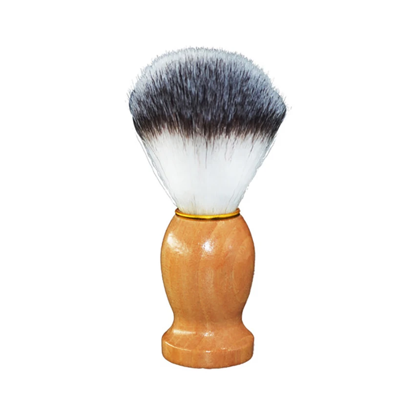 

Shaving Brushes, 11cm Long Synthetic Nylon Brush Facial Beard Brush with Wooden Handle, Shaving Cleaning Brush for Men