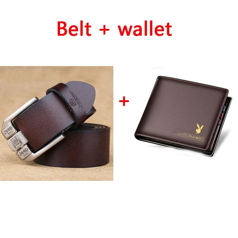 Cinturón de piel de moda para hombre, Cinturón de piel de moda, hebilla де alfiler, vaqueros de negocios в ретро-стиле - Цвет: E wallet with belt