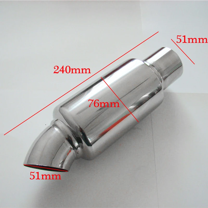 

51mm Exhaust Downpipe Chamber Sound Tuning Car Silencer Resonator Link Muffler car Exhaust Muffler decorate car exhaust pipe