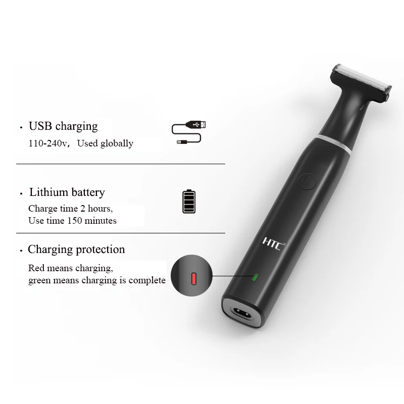 HTC Black Friday Cyber Monday Deals 2022  Face + Body Hybrid Electric Trimmer and Shaver,Body Trimmer For Men Pubic Hair — view 4