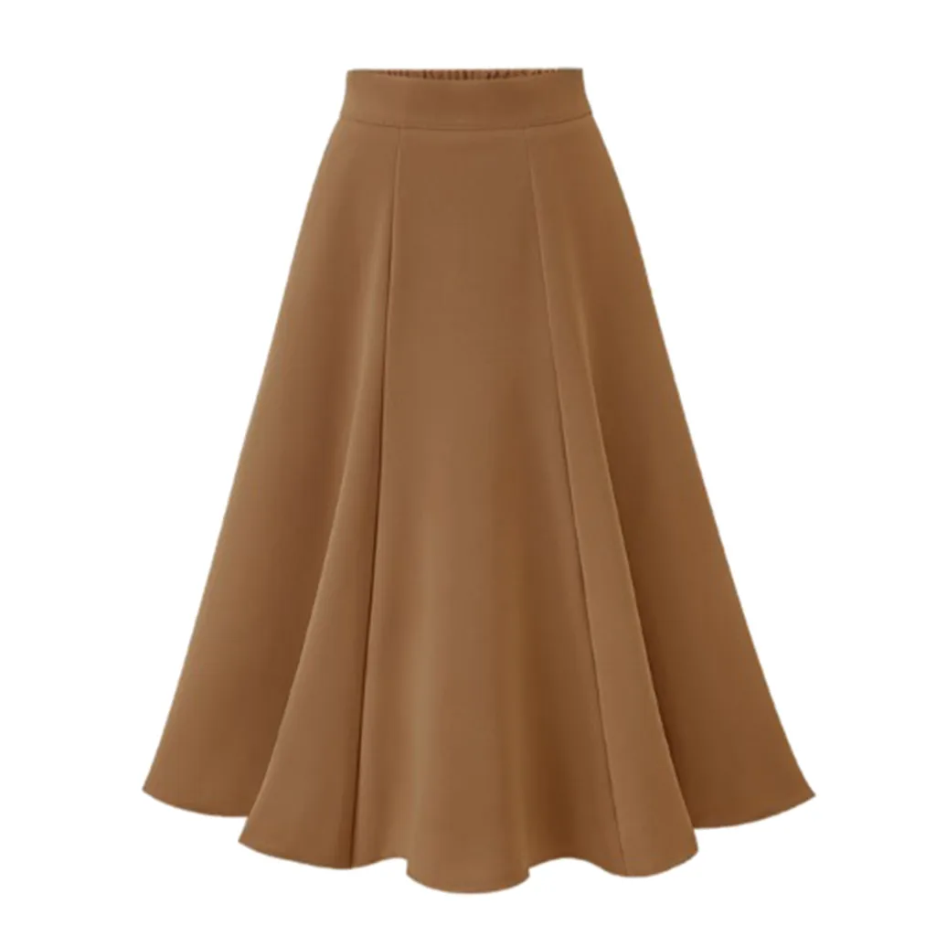 SAGACE Женская юбка осень зима новая Толстая модная теплая шерстяная юбка высокая талия длинная юбка ретро сплошной A30930