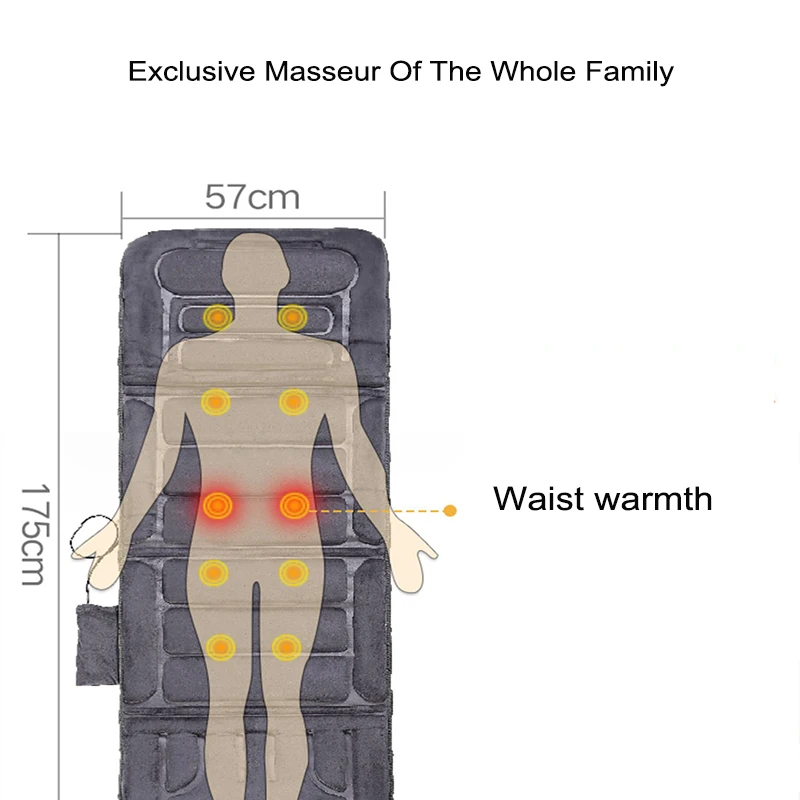 Массажер для всего тела многофункциональный домашний Массаж Подушка для спины Талия Интеллектуальный шок матрас с подогревом одеяло