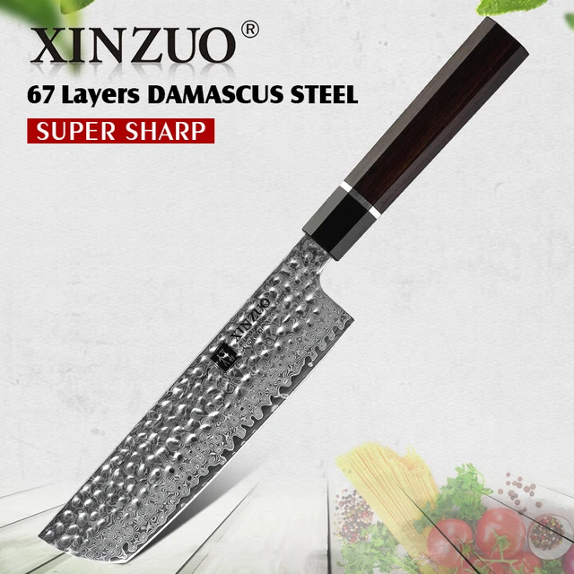 XINZUO-cuchillo de cocina Nakiri de 7 pulgadas, navaja de acero damasco 60  ± 2 HRC, afilada, para carnicero, carne y verduras, herramientas de cocina  de acero inoxidable - AliExpress