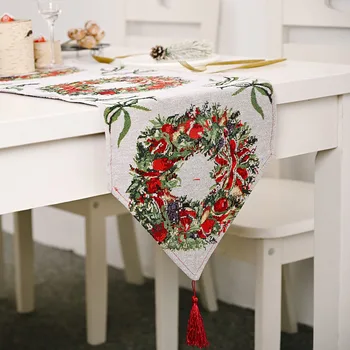 

Christmas Decor Flag Table Cloth Party Santa Double sided Cartoon Classic