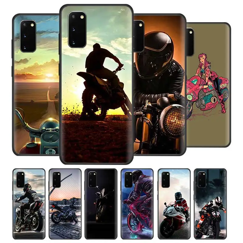 Moto Cross Motorcycle Sports Cases for Samsung Galaxy S20 Ultra S10 5G S10e S9 S8 Plus Note 10 Lite 9 Black Soft Cover Casos Moto Cross Motorcycle Sports Cases for Samsung Galaxy S20 Ultra S10 5G S10e S9 S8 Plus Note 10 Lite 9 Black Soft Cover Casos