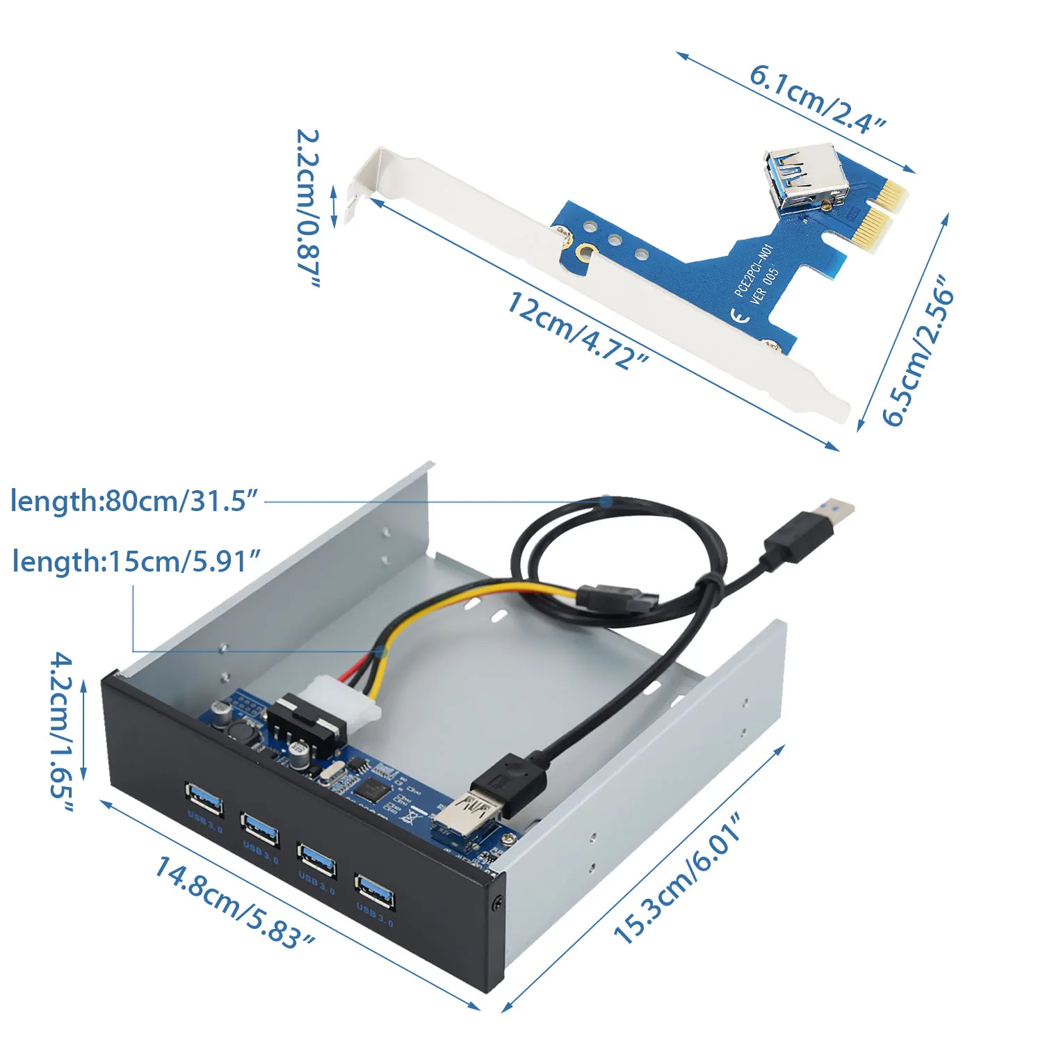 5.25in USB 3,0 Передняя панель карты расширения 1X интерфейс PCI Express PCI-E 4 4 порта USB