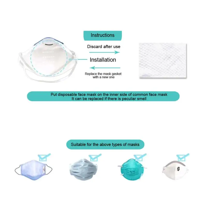 

10/20/50Pcs Filter paper Anti Haze mouth Mask anti dust mask Health Care Air Filter Dustproof Antivirus Antibacterial Protective