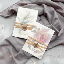 50 шт. свежие и лаконичные приглашения на заказ свадебные приглашения сульфат бумага полупрозрачное покрытие поздравительная открытка печать на заказ
