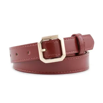 

2020 new girl's belt round buckle decorative down jacket pu belt various matching clothes