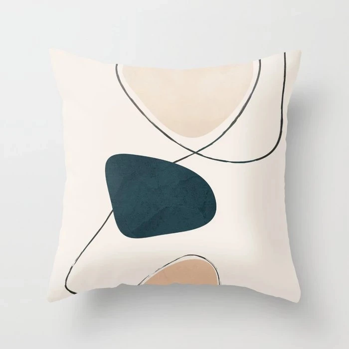 Decorative Pillowcases Short Plus Throw Pillow Case Mid Century Geometry Abstract Cushion Covers for Home Sofa Chair