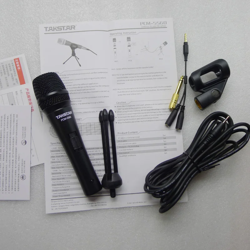 Latest Studio Recording Microphone Takstar PCM-5560 Combination Computer Phone Condenser Microphone Recording Equipment