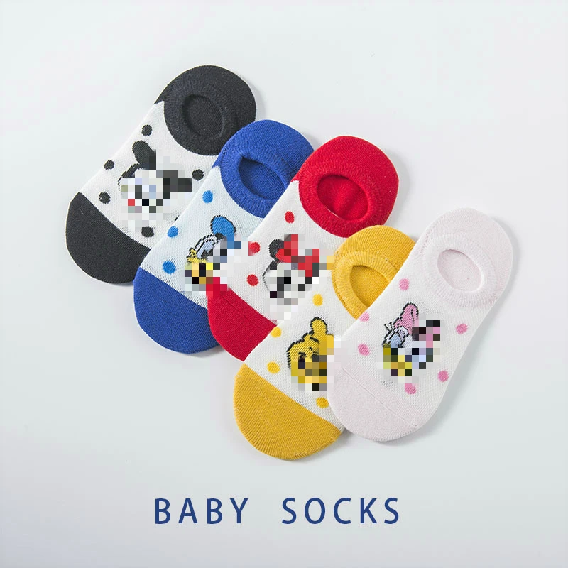 5 пары носочки для девочки с рисунком мышки из мультфильма Минни Маус Летние