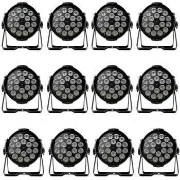 

12 pieces / aluminum 18x12w led par light RGBW 4-in-1 LED DMX512 dj dyeing light