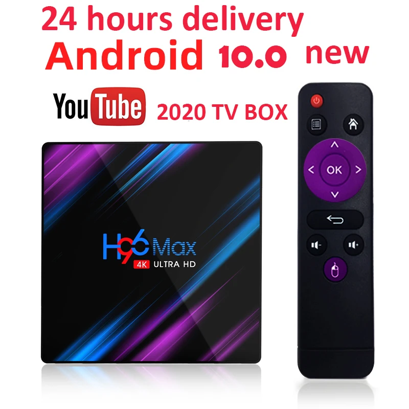 

NEW H96 MAX Smart TV Box Android 10.0 4GB RAM 64GB ROM RK3318 1080p 60fps H96Max 4K WiFi Media Player Youtube Set Top Box 1G8G
