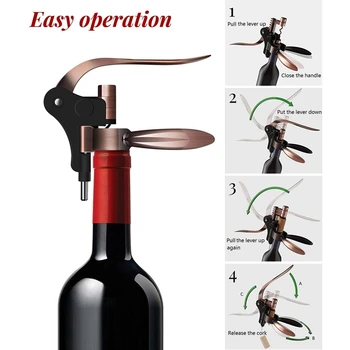 

Wine Opener Set - Premium All-In-One Wine Bottle Opener Kit - Lever Wine Opener Corkscrew Set-Wine Opener Kit Cute