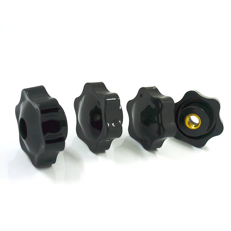 10pcs Black Plastic 25/32mm Head Diameter 6 Pointed Star Clamping Knobs